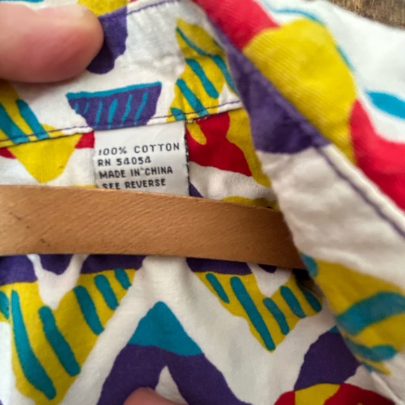 Vintage 90’s Bugle Boy short sleeve button down shirt geometric size XL - Picture 5 of 7